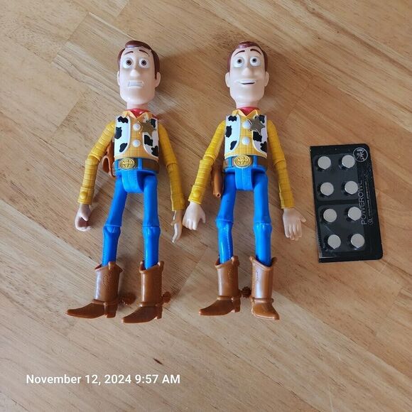 Disney Other - Disney Pixar Toy Story Woody Action Figures 1 Talks Posable 2 in Lot 2 Diff Face